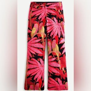 J.Crew pink cotton blend palm print cropped pants size 4